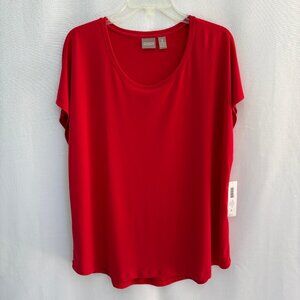 New CHICO'S Sz 3 (XL) High Low Scoop Neck Short Sleeve Stella Top